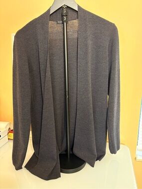 Eileen Fisher Open-Front Dark Gray Women's Cardigan